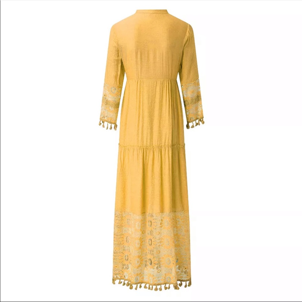 COPY - NIP ~ Beautiful Beige Bohemian Dress - Picture 6 of 7